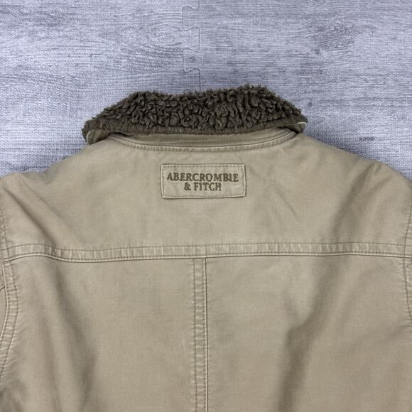 Vintage Abercrombie Fitch Adirondack Jacket Mens Medium Sherpa Canvas Distressed - Picture 11 of 11